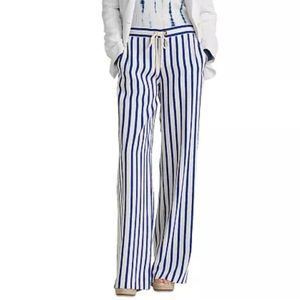 NWOT Lauren Ralph Lauren Striped Wide-Leg Nautical High Waist Pants with pockets